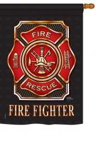 Fire Fighter House Flag