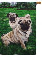 Pugs Love House Flag