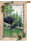 Black Bear & Cubs House Flag