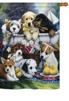 Bath Time Puppies House Flag