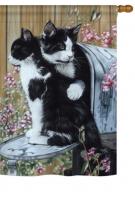 Tuxedo Cat House Flag