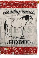 Country Roads Horse House Flag