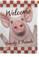 Welcome Piggy House Flag