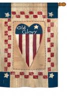 Old Glory Heart House Flag