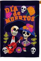 Dia De Muertos Couple House Flag