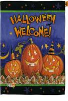 Halloween Welcome House Flag