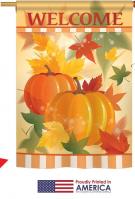 Welcome Fall Pumpkins House Flag