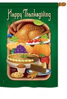 Thanksgiving Feast House Flag