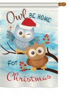 Owl Xmas House Flag