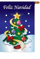 Fel�z Navidad House Flag