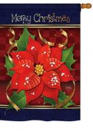 Poinsettia Love House Flag