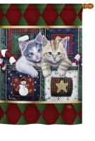 Christmas Calendar Kittens House Flag