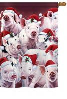 Christmas Piggies House Flag