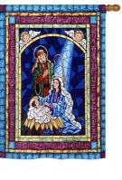 Stained Glass Nativity House Flag