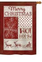 Ho Ho Ho Red Collage House Flag