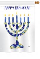 Hanukkah Menorah House Flag