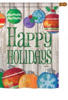 Colorful Ornament Holidays House Flag