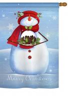 Warm Wish Snowman House Flag