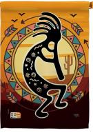 Kokopelli Playing Flute House Flag