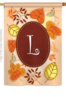 Autumn L Monogram House Flag