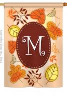 Autumn M Monogram House Flag