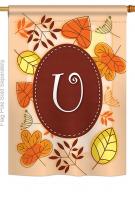 Autumn U Monogram House Flag