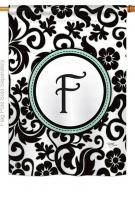 Damask F Monogram House Flag