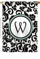 Damask W Monogram House Flag