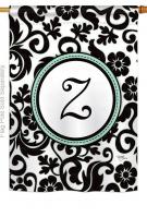 Damask Z Monogram House Flag