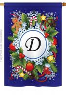 Winter D Monogram House Flag