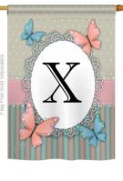 Butterflies X Monogram House Flag