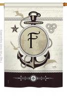 Nautical F Monogram House Flag