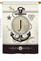 Nautical J Monogram House Flag