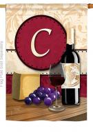 Wine C Monogram House Flag