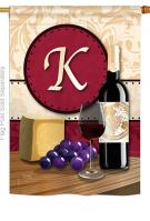 Wine K Monogram House Flag