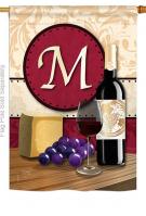 Wine M Monogram House Flag