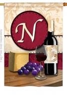 Wine N Monogram House Flag