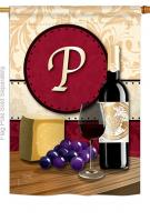 Wine P Monogram House Flag