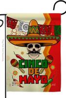 Calavera Cinco de Mayo Garden Flag