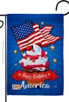 Happy Birthday America Decorative Garden Flag