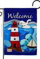 Welcome Red Lighthouse Garden Flag