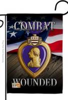 Purple Heart Combat Wounded Garden Flag