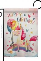 Unicorn Birthday Garden Flag