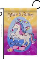 Unicorn Sweet Birthday Garden Flag