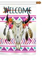 Bohemian Bull Skull House Flag