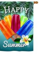 Happy Summer Pop House Flag