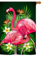 Tropical Flamingo House Flag