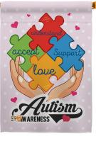 Autism Awareness Support House Flag