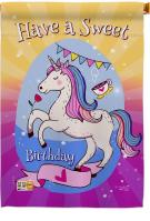 Unicorn Sweet Birthday House Flag