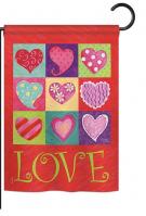 Love Hearts Collage Garden Flag